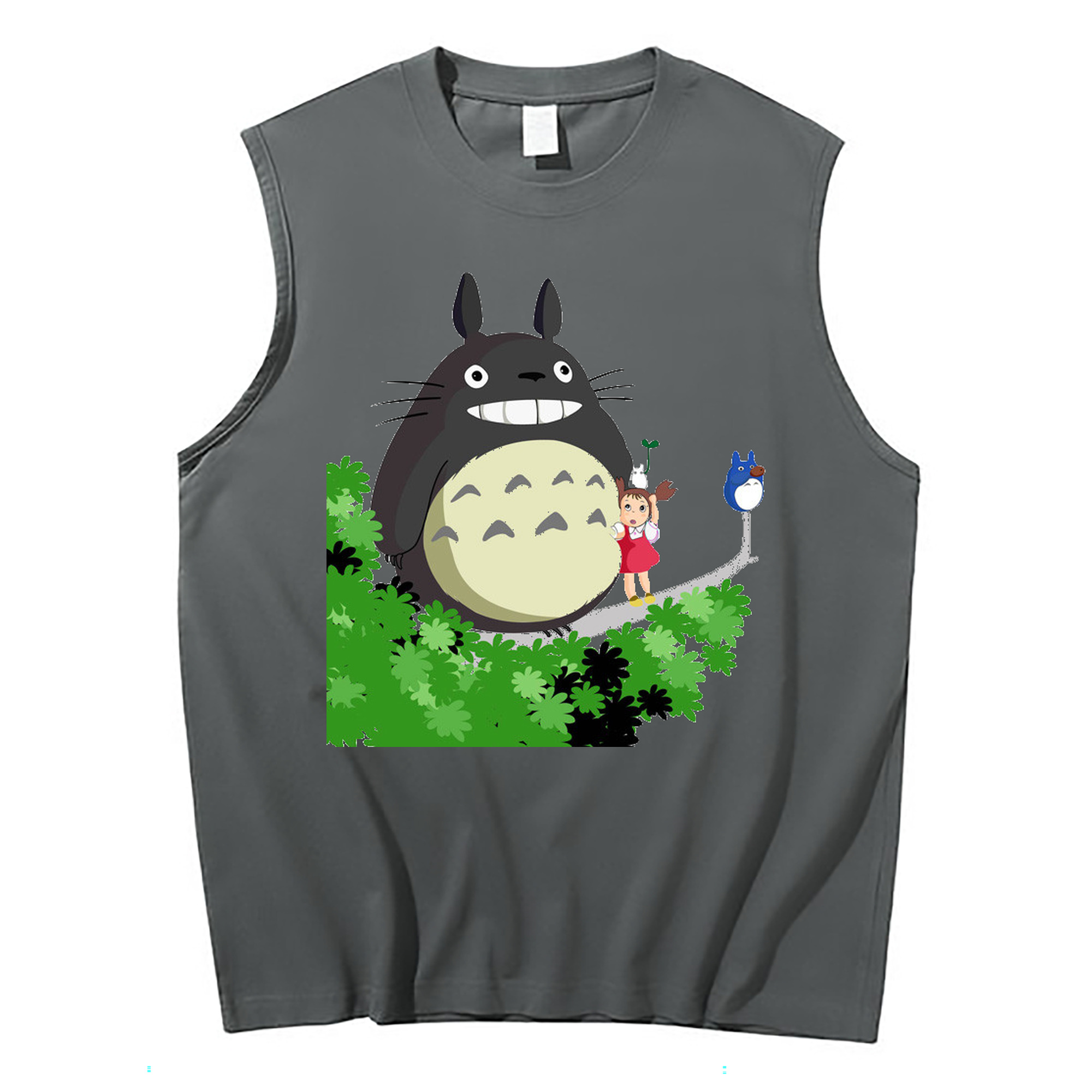 （画像用） となりのトトロ 草壁メイ 草壁サツキ My Neighbor Totoro Satsuki Kusakabe Mei Kusakabe コットン100％タンクトップ（フロントプリント）